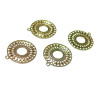 4 Estampes pendentif filigrane Mandala OR Rose de 18mm C7660 