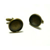 10 supports Boutons de manchettes 10mm BRONZE qualité Laiton ref 8893