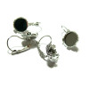 PAX 20 pièces boucle d'oreille DORMEUSE PLATEAU  metal couleur ARGENT PLATINE Ovale 18 par 25mm S1145413
