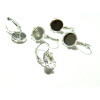 Supports Boucle d'Oreille Dormeuse Couronne 12mm Argent Vif
