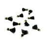 PAX 10 MINI pompons breloque passementière avec fil d'or et anneau 10mm ROUGE ref 160721134006