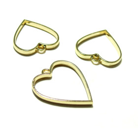 4 breloques pendentifs EVENTAIL Or Mate pour création de Resine ou Fimo HS4718C