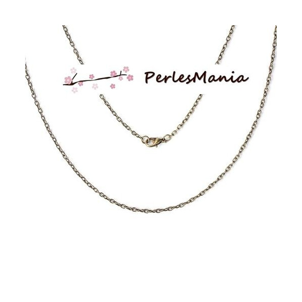 COLLIERS SAUTOIRS 81cm CHAINE Maille Forcat 3.5 par 2.5mm BRONZE