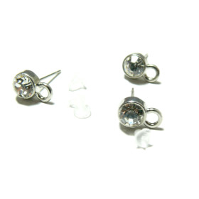 puces Rhinestone avec attache et poussoirs PS1153318