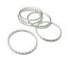 pendentifs connecteur CERCLE ANNEAU TRAVAILLE P10846 metal Argent Vif