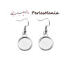 PAX 20 Supports de BOUCLE D'Oreille CROCHET metal couleur ARGENT PLATINE 12mm S1181135