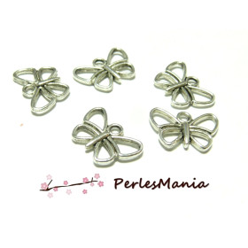 pendentifs fleurs Papillon ref109  VIEIL ARGENT breloques DIY