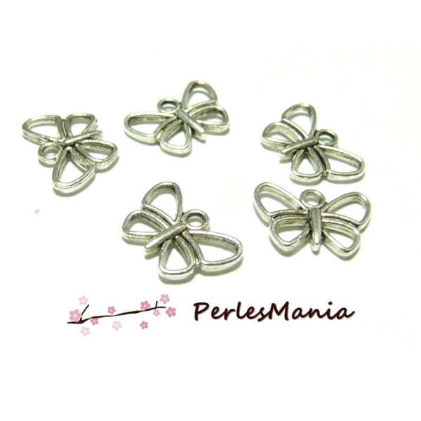 pendentifs fleurs Papillon ref109  VIEIL ARGENT breloques DIY