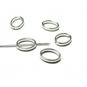 Metal Curtain/Macramé Rings - 50mm x 3.8mm - Silver - Pack of 2