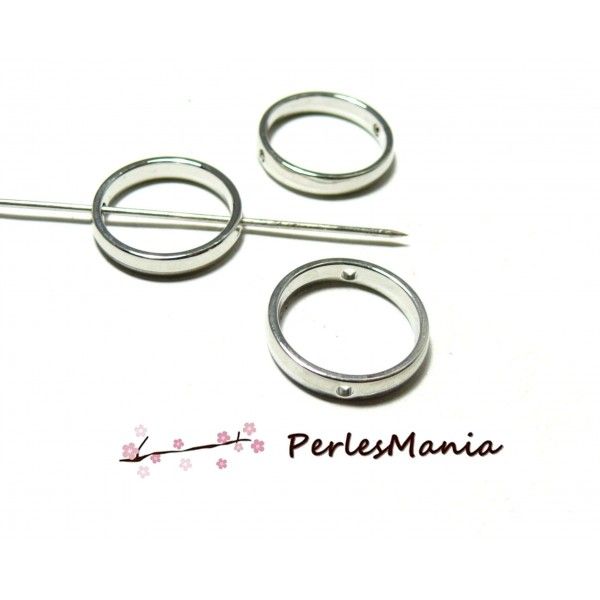 PAX 10 perles METAL intercalaires Cadre CARRE 16mm Argent Platine S1199390