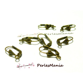 Boucles d'oreille dormeuses éventail métal finition BRONZE