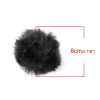 PAX 5 pompons boules en FOURRURE TRES DOUCE Noir 80mm S1191274 