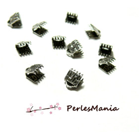 PAX 50 GRIFFE SERRE FILS Embouts Attache Ruban Martelé 25mm Argent Platine PS1104337