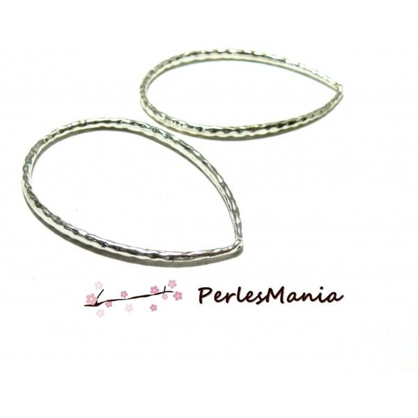 PAX 30 perles intercalaires GOUTTE 44mm metal couleur ARGENT VIF S1198759