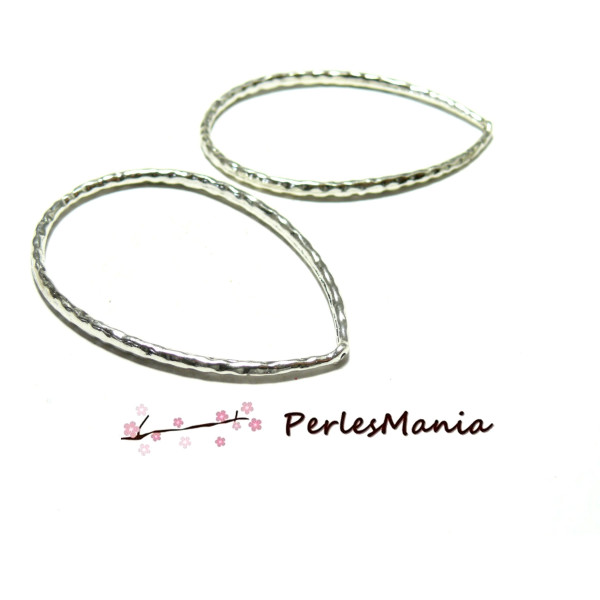 Connecteurs Martelés Goutte 60mm – Métal Argent Vif