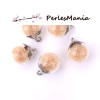 PAX 10 Pendentifs GLOBES BULLES en Verre Caviar Argent socle Argent  S11102936