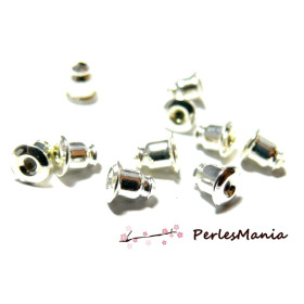 embouts poussoir tube  pour Boucle d'oreille puce Argent Vif Qualité Cuivre PS1113281