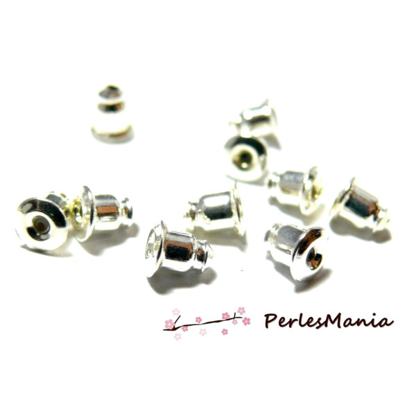 embouts poussoir tube  pour Boucle d'oreille puce Argent Vif Qualité Cuivre PS1113281
