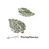 Breloques pendentifs feuille Ajourée 24mm Argent Platine Rhodié