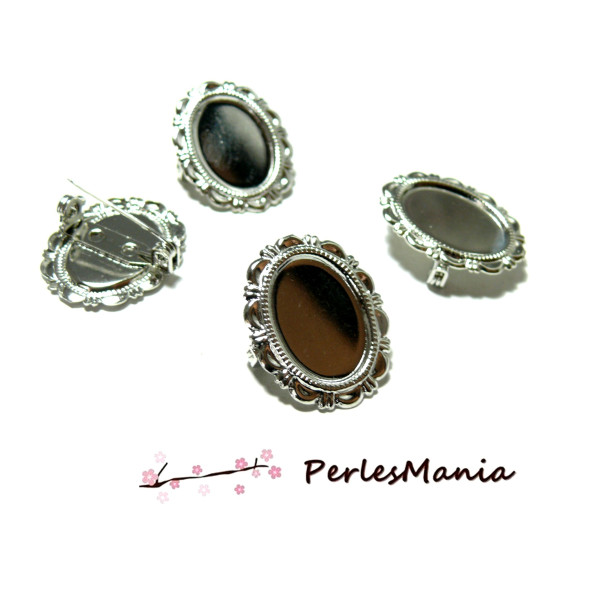 Supports de Broche Retro Vintage Métal Couleur Argent Platine
