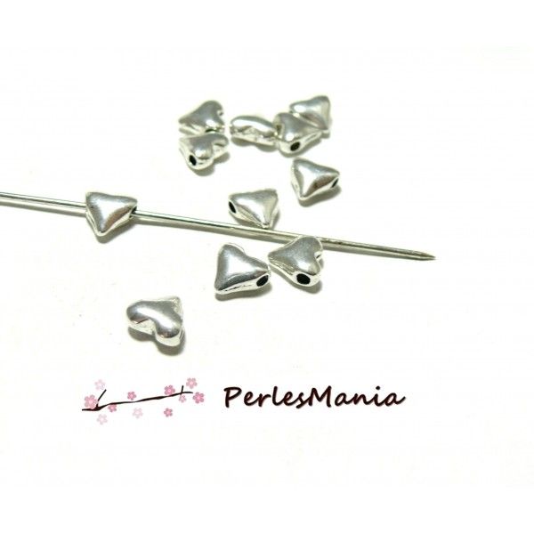 PAX 25 perles plates intercalaire Coeur 10mm PS11101237