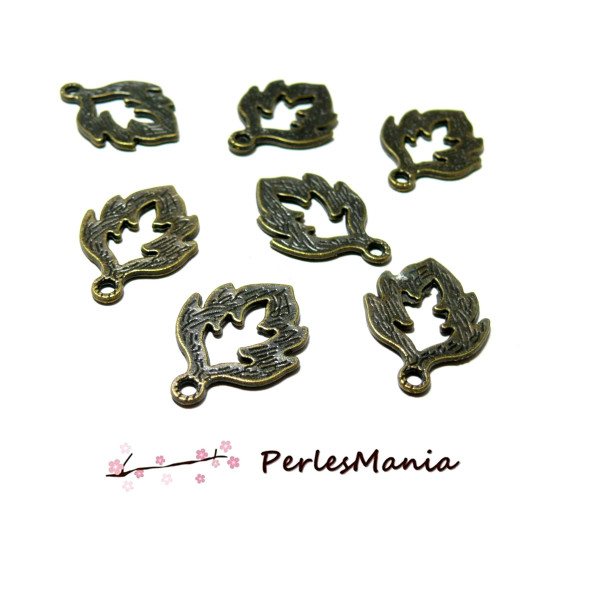 20 pendentifs  FEUILLE 24mm  BRONZE 131109182714
