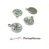 PAX 15 breloque pendentifs Magnifique Fleur 17mm Argent Antique PS11105154