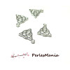 10 PENDENTIFS MULTICONNECTEUR TRIANGLE metal couleur ARGENT ANTIQUE H1119367
