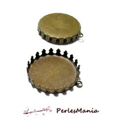Supports de pendentif rond 25mm bronze  qualité extra H115654