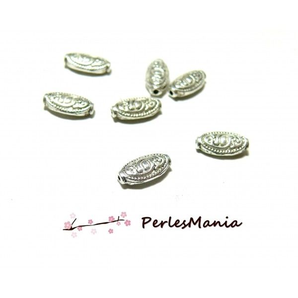 PAX 20 perles plates intercalaire Coeur et Fleur  PS11103638
