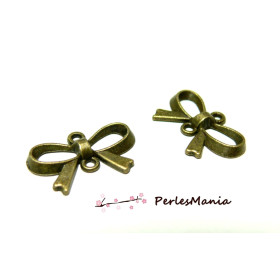 50 pendentif connecteur Joli Noeud Bronze H3504811, DIY 