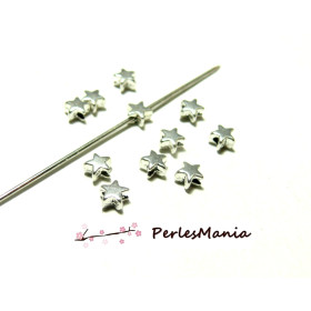 Perles Intercalaire Mini Étoile 6mm – Argent Platine