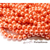 Offre spéciale : 1 fil environ 110 perles de verre nacre orange saumon 8mm ref B85 