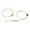 Boucles d'oreilles, Créoles Cintres qualité, Laiton 30mm Doré