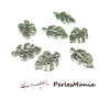 Breloques Pendentifs Feuille de Philodendron Monstera 19mm Argent Antique