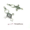 Breloques, pendentifs Tribal touareg, berbère croix d'Agadez 5cm, métal couleur Argent Antique