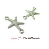 Connecteurs Étoiles de Mer, métal finition Argent Antique