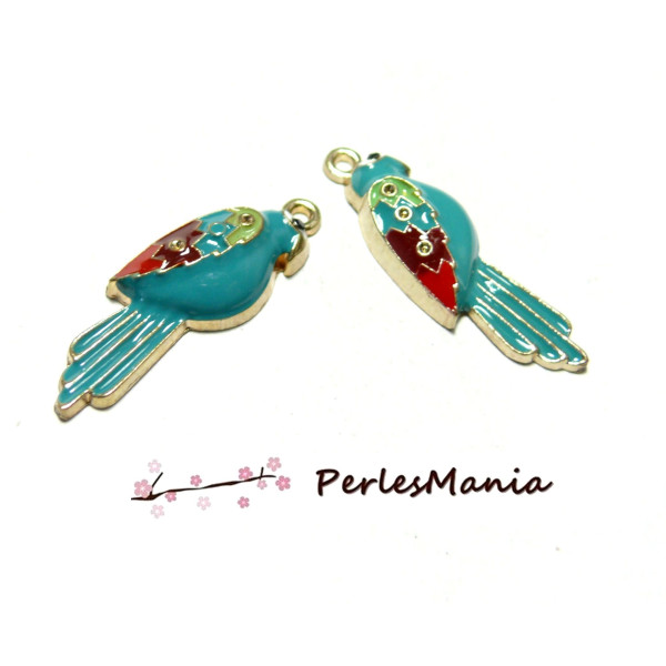 Pendentifs Perroquet Exotic Chic métal Dore 30mm