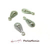 PAX 50 pendentifs breloque Goutte Travaillées Argent Antique 161214180447AA