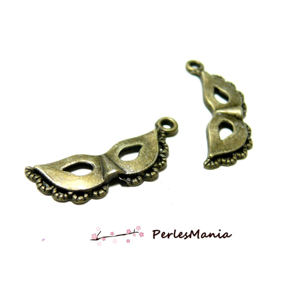 Pendentifs Breloques Masque de Carnaval 31mm – Métal Couleur Bronze