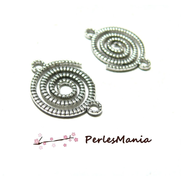 Connecteurs Spirales 18mm – Métal Argent Antique