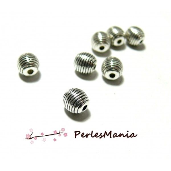 PAX environ 100 perles intercalaires Rondes plates Spirales metal couleur Argent Antique 131204103439AA