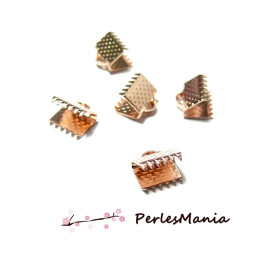 Griffe Pince Attache Ruban  13mm metal Or Rose embouts, serre fils S11129766