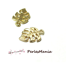 Breloques Pendentifs Feuille de Philodendron Montserrat 19mm Doré