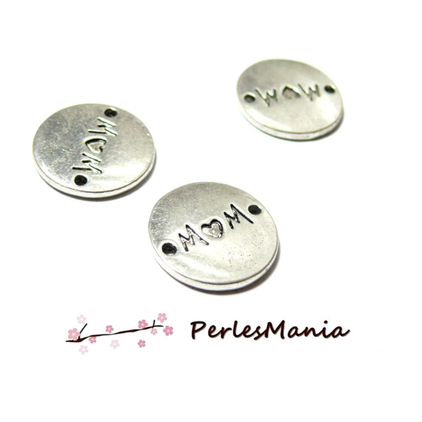 PAX 15 Pendentifs connecteurs Plume couleur Argent Antique PS1105186