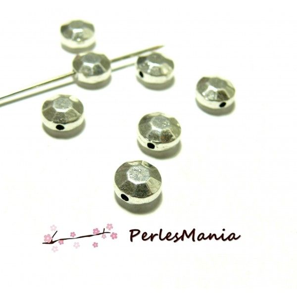PAX 25 perles intercalaires Plates Chevron 10mm metal couleur Argent Antique PS11105704