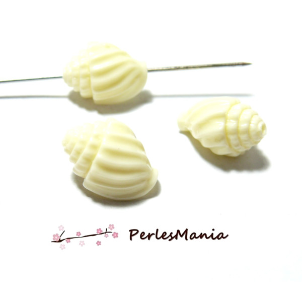 4 pendentifs COQUILLE et PERLE 3D 15 par 10mmmetal couleur ARGENT ANTIQUE ( S112338 )