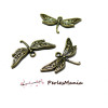 Pendentifs breloque Libellule  metal couleur Bronze