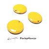 sequins médaillons émaillés biface rond doré 20mm Orange S1116059