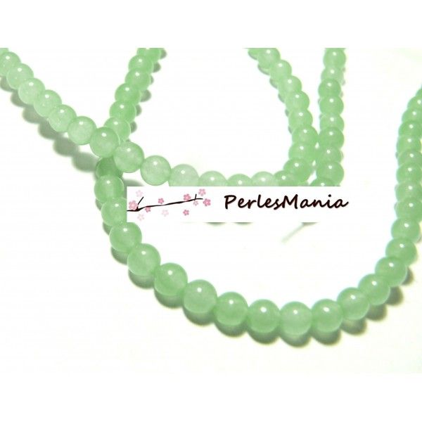 1 fil d'environ 200 perles  de Verre imitation Jade Violet 4mm H76437